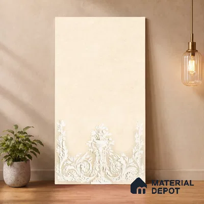 TL 12800 C Papier Crema Decor - 3 4 ft x 2 ft Vitrified Matte Finish Tile - 9 mm