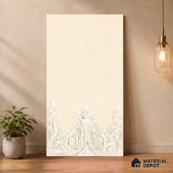TL 12800 C Papier Crema Decor - 3 4 ft x 2 ft Vitrified Matte Finish Tile - 9 mm