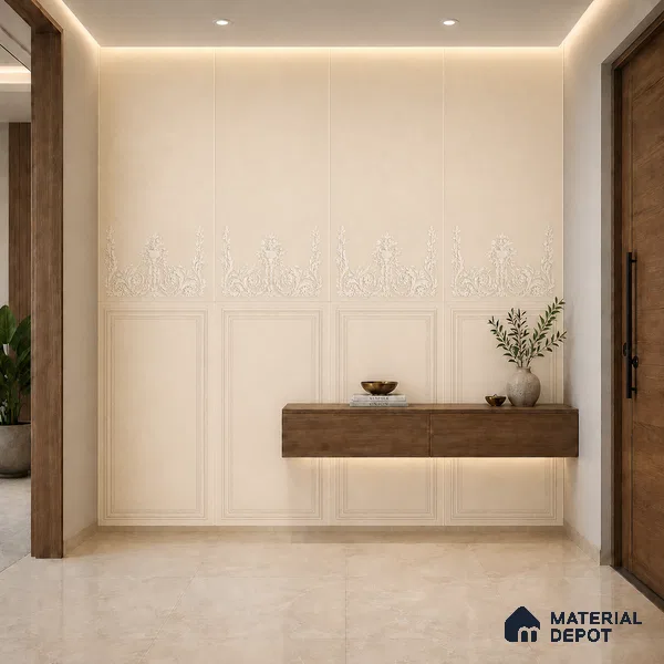 TL 12800 C Papier Crema Decor - 3 4 ft x 2 ft Vitrified Matte Finish Tile - 9 mm