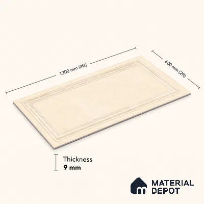 TL 12800 D Papier Crema Decor - 2 4 ft x 2 ft Vitrified Matte Finish Tile - 9 mm