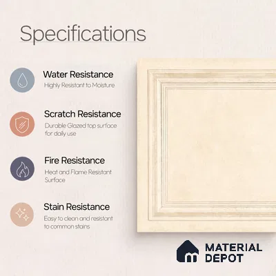 TL 12800 D Papier Crema Decor - 2 4 ft x 2 ft Vitrified Matte Finish Tile - 9 mm