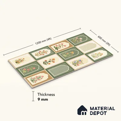 TL 12801 Jharokha Decor 4 ft x 2 ft Vitrified Matte Finish Tile - 9 mm