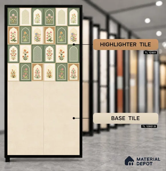 TL 12801 Jharokha Decor 4 ft x 2 ft Vitrified Matte Finish Tile - 9 mm