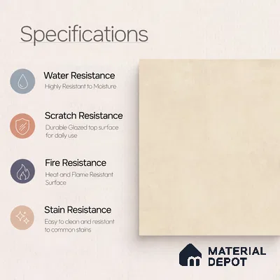 TL 12801 B Portland Beige 4 ft x 2 ft Vitrified Matte Finish Tile - 9 mm