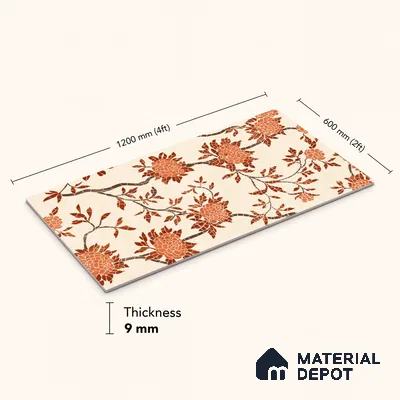 TL 12801 C Eutopia Decor 4 ft x 2 ft Vitrified Matte Finish Tile - 9 mm
