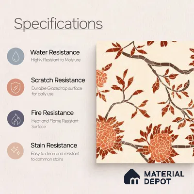 TL 12801 C Eutopia Decor 4 ft x 2 ft Vitrified Matte Finish Tile - 9 mm