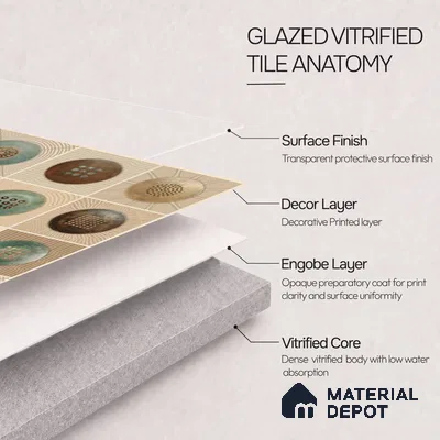 TL 12802 Wall Art 5001 4 ft x 2 ft Vitrified Matte Finish Tile - 9 mm
