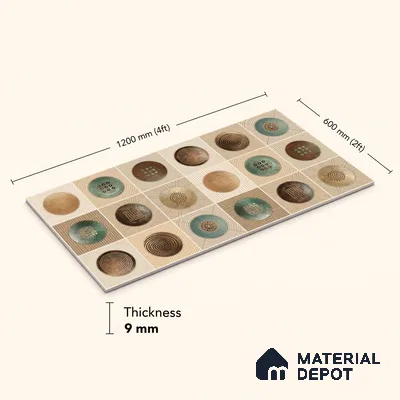 TL 12802 Wall Art 5001 4 ft x 2 ft Vitrified Matte Finish Tile - 9 mm