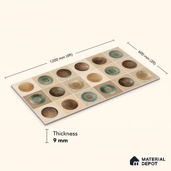 TL 12802 Wall Art 5001 4 ft x 2 ft Vitrified Matte Finish Tile - 9 mm