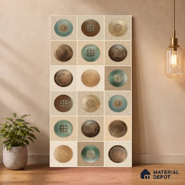 TL 12802 Wall Art 5001 4 ft x 2 ft Vitrified Matte Finish Tile - 9 mm