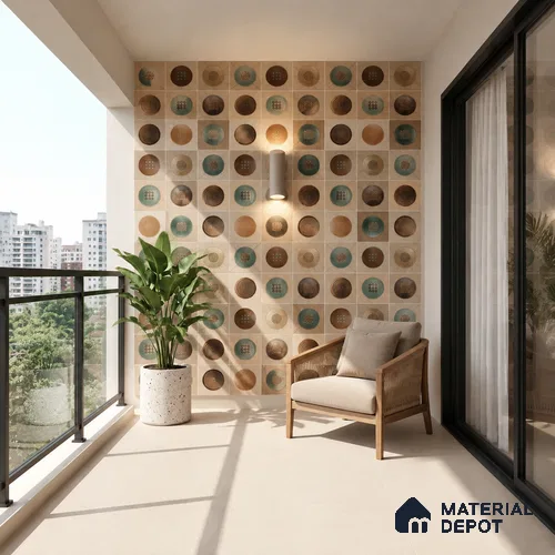 TL 12802 Wall Art 5001 4 ft x 2 ft Vitrified Matte Finish Tile - 9 mm