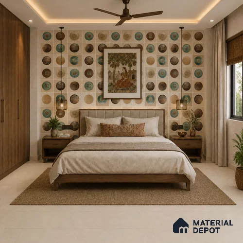 TL 12802 Wall Art 5001 4 ft x 2 ft Vitrified Matte Finish Tile - 9 mm