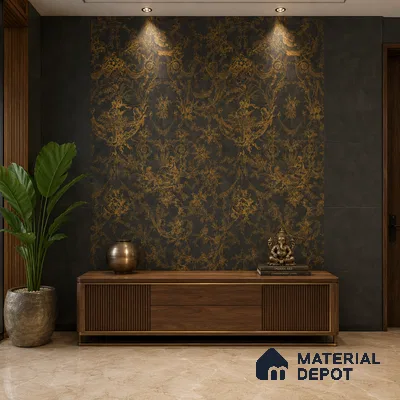 TL 12803 B Tolede Jout Black Base 4 ft x 2 ft Vitrified Matte Finish Tile - 9 mm