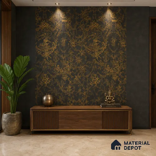 TL 12803 B Tolede Jout Black Base 4 ft x 2 ft Vitrified Matte Finish Tile - 9 mm