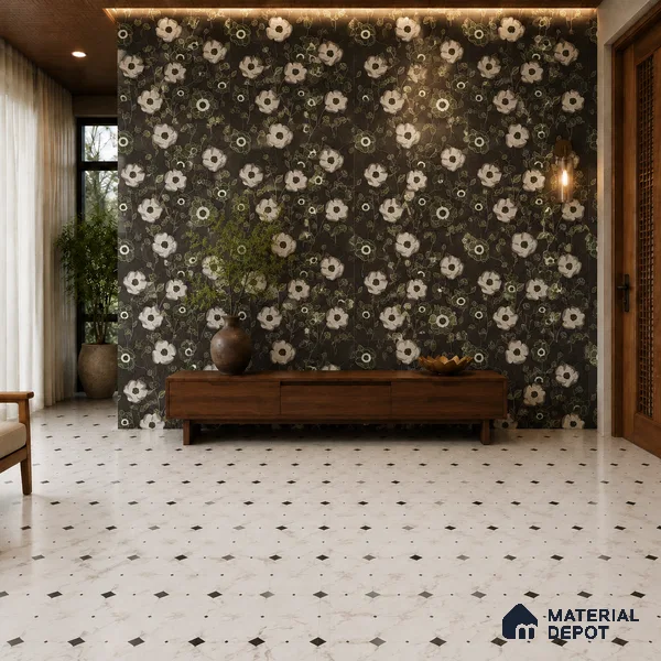 TL 12812 B Diamond Dot Delights 4 ft x 2 ft Vitrified Matte Finish Tile - 9 mm