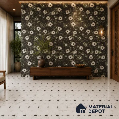 TL 12812 B Diamond Dot Delights 4 ft x 2 ft Vitrified Matte Finish Tile - 9 mm