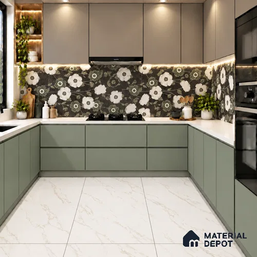 TL 12812 C Artistic Flower 4 ft x 2 ft Vitrified Matte Finish Tile - 9 mm