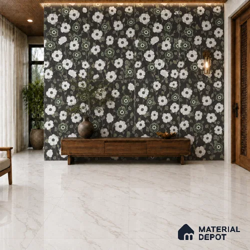 TL 12812 D Artistic White 4 ft x 2 ft Vitrified Matte Finish Tile - 9 mm