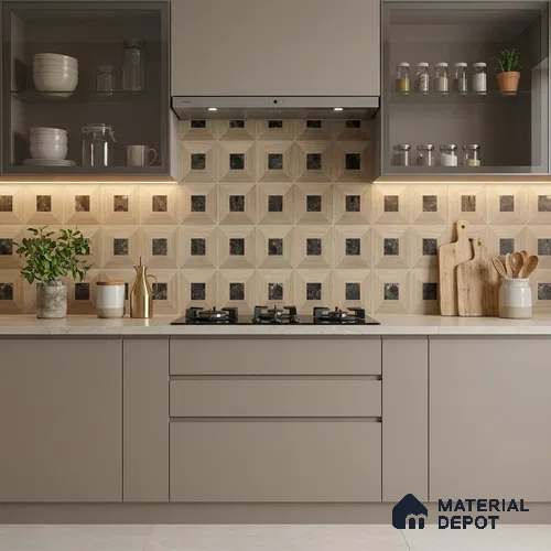 TL 12821 Veneer 302 Grey 4 ft x 2 ft Vitrified Matte Finish Tile - 9 mm