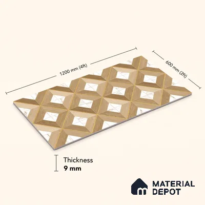 TL 12822 Veneer 301 4 ft x 2 ft Vitrified Matte Finish Tile - 9 mm
