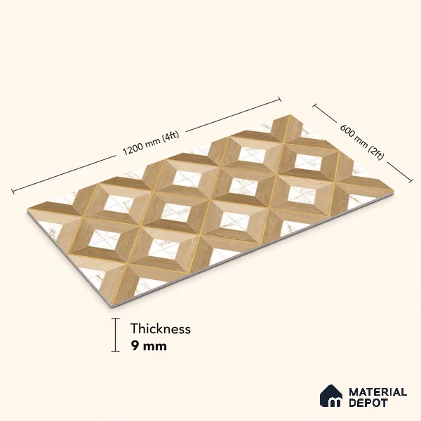 TL 12822 Veneer 301 4 ft x 2 ft Vitrified Matte Finish Tile - 9 mm