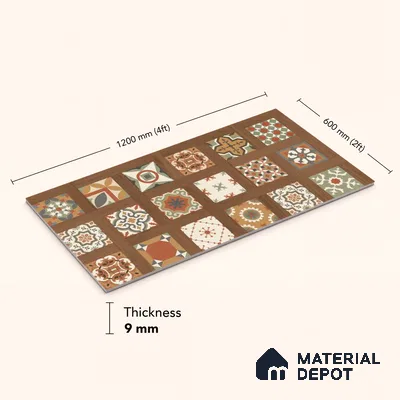 TL 12824 Veneer 314 4 ft x 2 ft Vitrified Matte Finish Tile - 9 mm