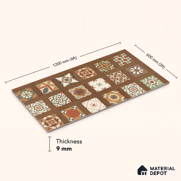 TL 12824 Veneer 314 4 ft x 2 ft Vitrified Matte Finish Tile - 9 mm