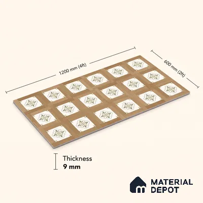 TL 12825 Veneer 315 4 ft x 2 ft Vitrified Matte Finish Tile - 9 mm