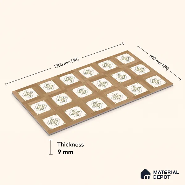 TL 12825 Veneer 315 4 ft x 2 ft Vitrified Matte Finish Tile - 9 mm