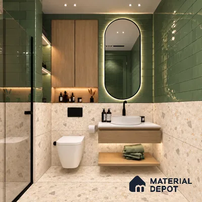 Terrazzo Wall & Floor Tile TL 12841 B Terrazzo Beige 4 ft x 2 ft Matte Finish Vitrified Tile - 9 mm | Suitable For Bathroom, Kitchen, Balcony