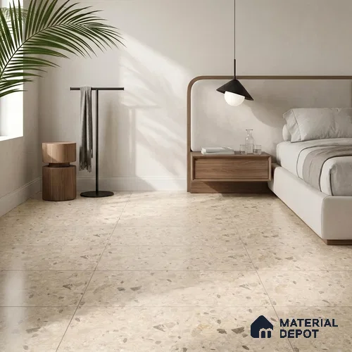 Terrazzo Wall & Floor Tile TL 12841 B Terrazzo Beige 4 ft x 2 ft Matte Finish Vitrified Tile - 9 mm | Suitable For Bathroom, Kitchen, Balcony