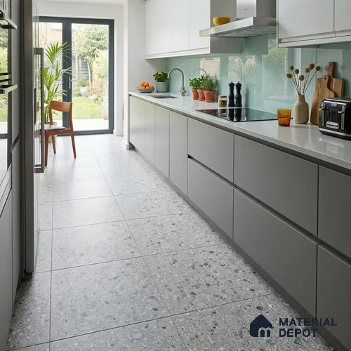 Terrazzo Wall & Floor Tile TL 12841 G Terrazzo Grey 2 ft x 2 ft Matte Finish Vitrified Tile - 9 mm | Suitable For Bathroom, Kitchen, Balcony