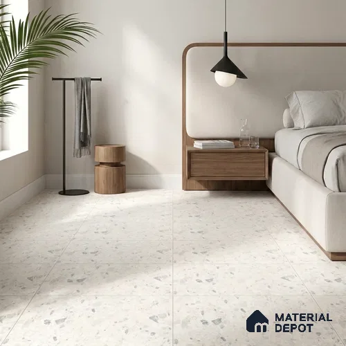 Terrazzo Wall & Floor Tile TL 12841 Terrazzo Bianco 4 ft x 2 ft Matte Finish Vitrified Tile - 9 mm | Suitable For Bathroom, Kitchen, Balcony