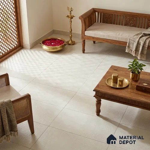 Plain Floor Tile TL 12845 Blast Desert Lux 4 ft x 2 ft Punch Matte Finish Fullbody Vitrified Tile - 20 mm