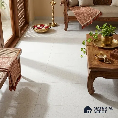 Plain Floor Tile TL 12847 Desert Gesso 4 ft x 2 ft Matte Finish Fullbody Vitrified Tile - 20 mm