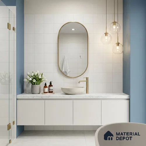 Subway Floor & Wall Tile TL 12863 Plain White 8 x 8 inch Matte Finish Porcelain Tile - 9 mm
