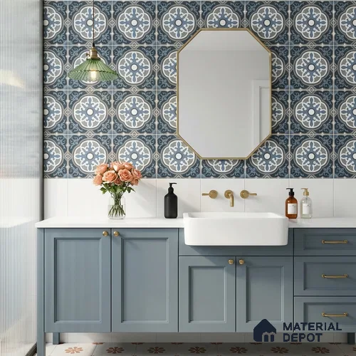 Subway Floor & Wall Tile TL 12867 Mandala 8 x 8 inch Matte Finish Porcelain Tile - 9 mm