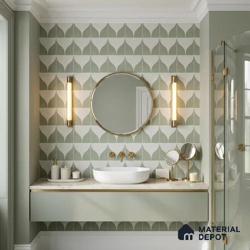 Subway Floor & Wall Tile TL 12877 E Season Decor Green Two 8 x 8 inch Matte Finish Porcelain Tile - 9 mm