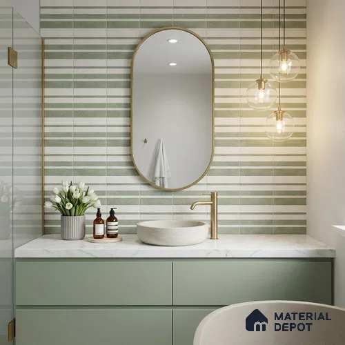 Subway Floor & Wall Tile TL 12877 Season Decor Green Eight 8 x 8 inch Matte Finish Porcelain Tile - 9 mm