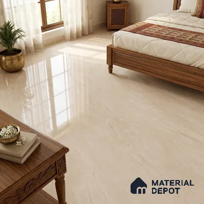 Marble Floor & Wall Tile TL 12912 Granio Beige  6 ft x 4 ft Velvet Finish Vitrified Tile - 9 mm | 3 Random Design | Suitable For Living Room, Bedroom & Dining