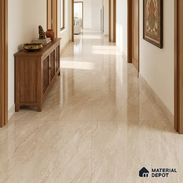 Marble Floor & Wall Tile TL 12912 Granio Beige 6 ft x 4 ft Velvet Finish Vitrified Tile - 9 mm | 3 Random Design | Suitable For Living Room, Bedroom & Dining