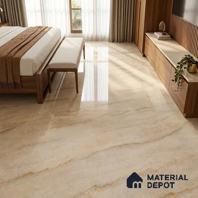 Marble Floor & Wall Tile TL 12913 Opel Onyx Beige 6 ft x 4 ft Velvet Finish Vitrified Tile - 9 mm | 3 Random Design | Suitable For Living Room, Bedroom & Dining
