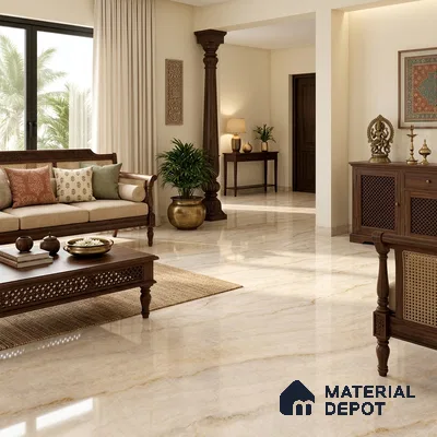 Marble Floor & Wall Tile TL 12913 Opel Onyx Beige 6 ft x 4 ft Velvet Finish Vitrified Tile - 9 mm | 3 Random Design | Suitable For Living Room, Bedroom & Dining