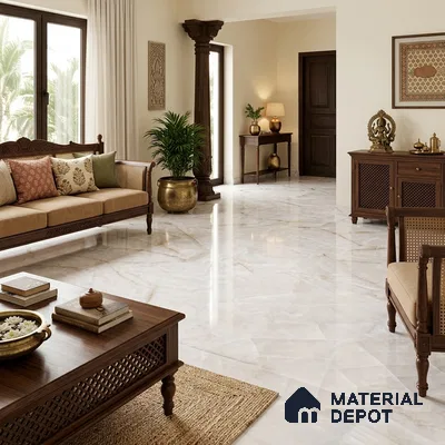 Marble Floor & Wall Tile TL 12917 Real Onyx 6 ft x 4 ft Polished Finish White Body Tile - 15 mm | 3 Random Design | Suitable For Living Room, Bedroom & Dining