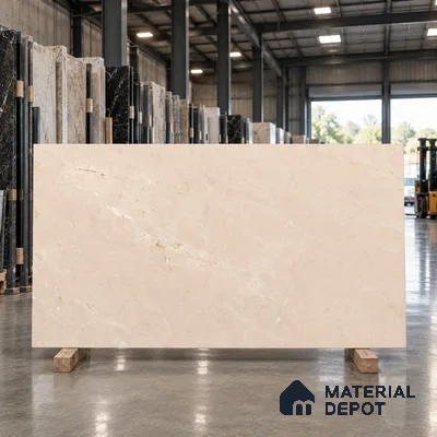 Marble Floor & Wall Tile TL 12920 Marfilo Beige 6 ft x 4 ft Matte Finish White Body Tile - 9 mm | Suitable For Living Room, Bedroom & Dining