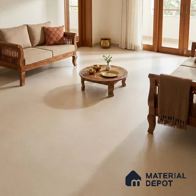 Stone Floor & Wall Tile TL 12927 E Hazestone Crema  6 ft x 4 ft Vitrified Matte Finish Tile - 9 mm | 3 Random Design | Suitable for Living Room, Bedroom, Bathroom, Office & Dining