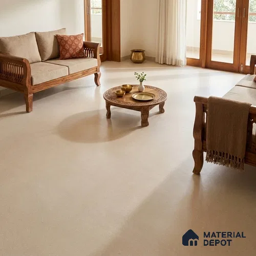 Stone Floor & Wall Tile TL 12927 E Hazestone Crema  6 ft x 4 ft Vitrified Matte Finish Tile - 9 mm | 3 Random Design | Suitable for Living Room, Bedroom, Bathroom, Office & Dining