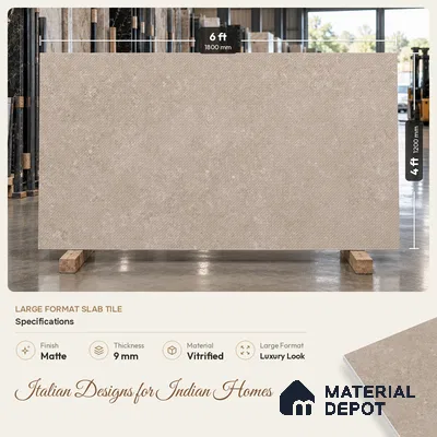 Stone Wall Tile TL 12927 H Hazestone Tortora Cross  6 ft x 4 ft Vitrified Matte Finish Tile - 9 mm | 3 Random Design | Suitable for Living Room, Bedroom, Bathroom, Office, Dining & Highlighter Wall