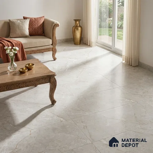 Marble Wall & Floor Tile TL 12959 B Grey 4 ft x 2 ft Matte Finish Vitrified Tile - 9 mm | 4 Random Designs | Suitable For Living Room, Bedroom, Kitchen