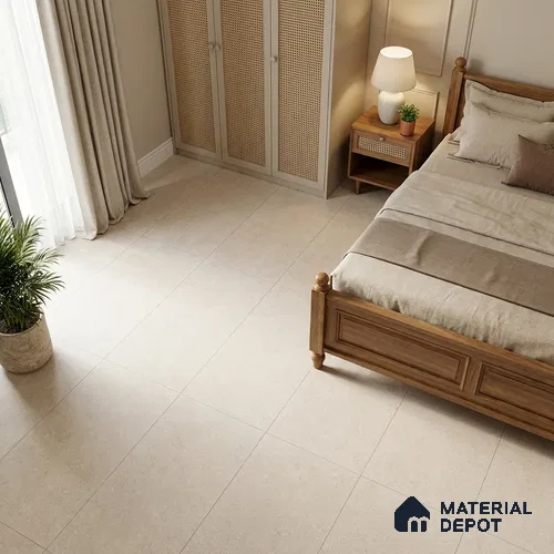 Stone Wall & Floor Tile TL 12961 Cream 4 ft x 2 ft Matte Finish Vitrified Tile - 9 mm | 6 Random Designs | Suitable for Living Room, Dining, Feature / Accent Walls